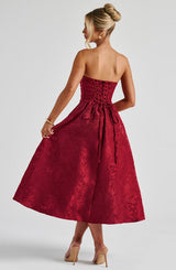 Fioreclo Sorcha Midi Dress in Red