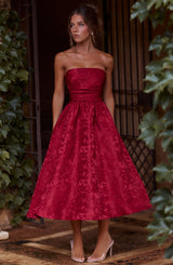 Fioreclo Sorcha Midi Dress in Red