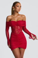 Fioreclo Sylvie Mini Dress in Red