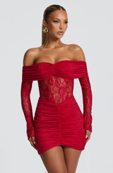 Fioreclo Sylvie Mini Dress in Red