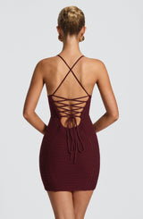 Fioreclo Xandra Mini Dress in Cherry Lacquer