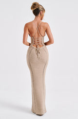 Fioreclo Xanthia Maxi Dress in Beige