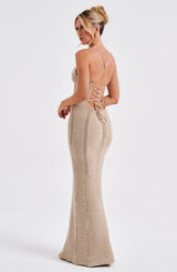 Fioreclo Xanthia Maxi Dress in Beige