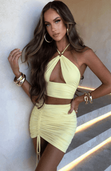 Fioreclo Xavia Mini Skirt in Lemon