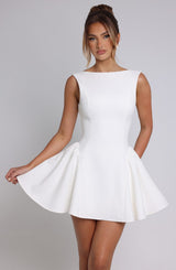Fioreclo Yalena Mini Dress in Ivory