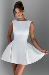 Fioreclo Yalena Mini Dress in Ivory
