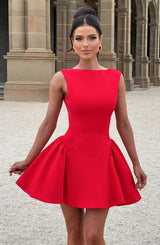 Fioreclo Yalena Mini Dress in Red
