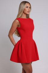 Fioreclo Yalena Mini Dress in Red