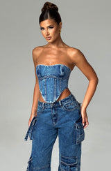 Fioreclo Yasira Corset in Dark Wash