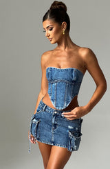Fioreclo Yasira Corset in Dark Wash