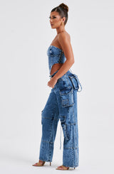 Fioreclo Yasira Corset in Dark Wash