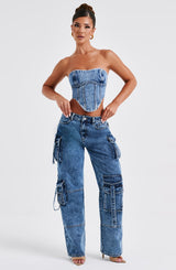 Fioreclo Yasira Corset in Dark Wash