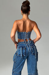 Fioreclo Yasira Corset in Dark Wash