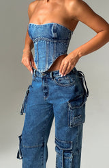 Fioreclo Yasira Corset in Dark Wash