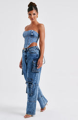 Fioreclo Yasira Corset in Dark Wash