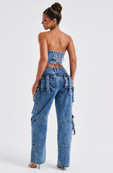 Fioreclo Yasira Corset in Dark Wash