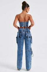 Fioreclo Yasira Corset in Dark Wash
