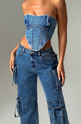 Fioreclo Yasira Corset in Dark Wash