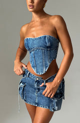 Fioreclo Yasira Corset in Dark Wash