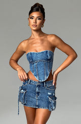 Fioreclo Yasira Corset in Dark Wash