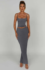 Fioreclo Yazlin Maxi Skirt in Charcoal