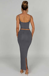 Fioreclo Yazlin Maxi Skirt in Charcoal