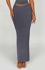 Fioreclo Yazlin Maxi Skirt in Charcoal