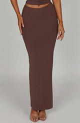 Fioreclo Yazlin Maxi Skirt in Chocolate