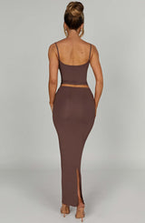 Fioreclo Yazlin Maxi Skirt in Chocolate