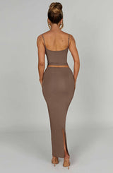 Fioreclo Yazlin Maxi Skirt in Mocha