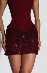 Fioreclo Yenna Mini Dress in Burgundy