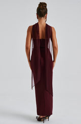 Fioreclo Yuliana Maxi Dress in Cherry Lacquer