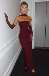 Fioreclo Yuliana Maxi Dress in Cherry Lacquer