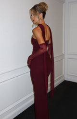 Fioreclo Yuliana Maxi Dress in Cherry Lacquer