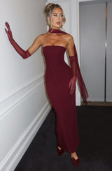 Fioreclo Yuliana Maxi Dress in Cherry Lacquer