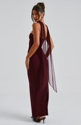 Fioreclo Yuliana Maxi Dress in Cherry Lacquer