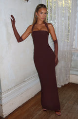 Fioreclo Yuliana Maxi Dress in Plum Brown