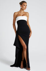 Fioreclo Zafina Maxi Dress in Black/White