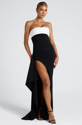 Fioreclo Zafina Maxi Dress in Black/White