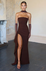 Fioreclo Zafina Maxi Dress in Plum Brown
