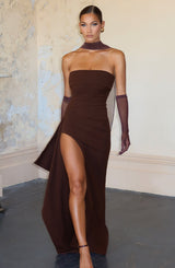 Fioreclo Zafina Maxi Dress in Plum Brown
