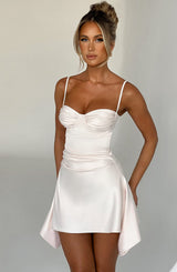 Fioreclo Zahlia Mini Dress in Ivory