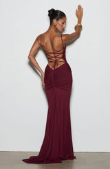 Fioreclo Zarina Gown in Cherry Lacquer