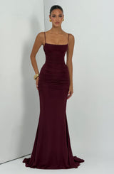 Fioreclo Zarina Gown in Cherry Lacquer