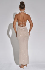 Fioreclo Zayda Maxi Dress in Nude