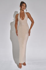 Fioreclo Zayda Maxi Dress in Nude