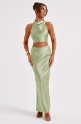 Fioreclo Zaylia Maxi Skirt in Khaki
