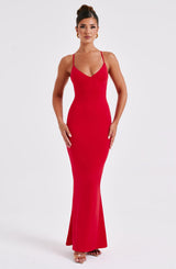 Fioreclo Zelina Maxi Dress in Red
