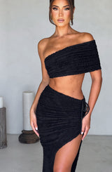 Fioreclo Zinnia Midi Skirt in Black