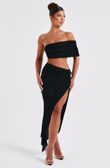 Fioreclo Zinnia Midi Skirt in Black